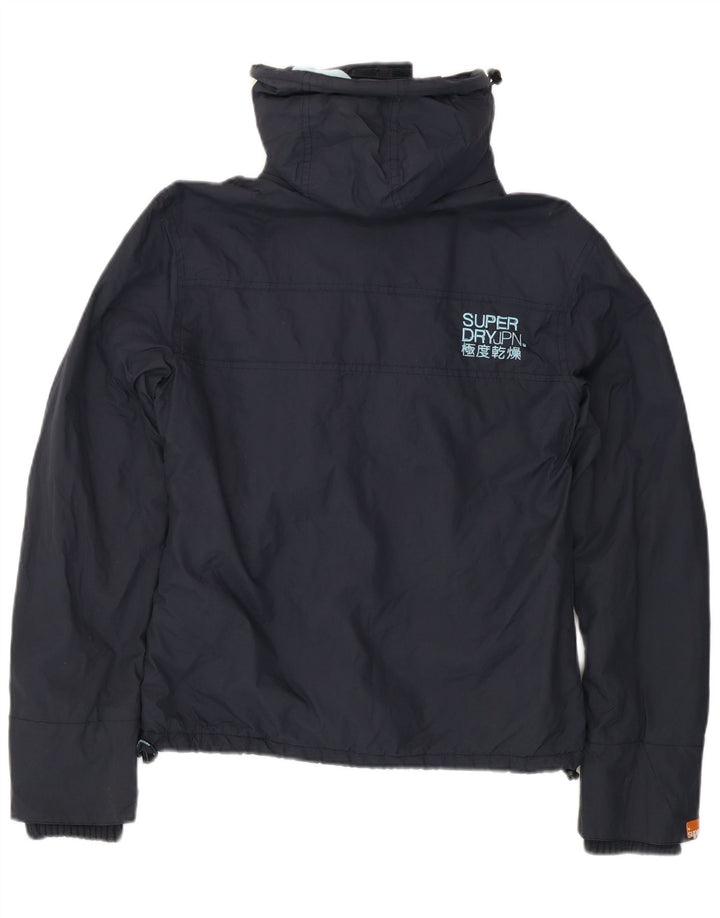 Giacca a vento con cappuccio da donna Superdry UK 14 nylon blu navy medio