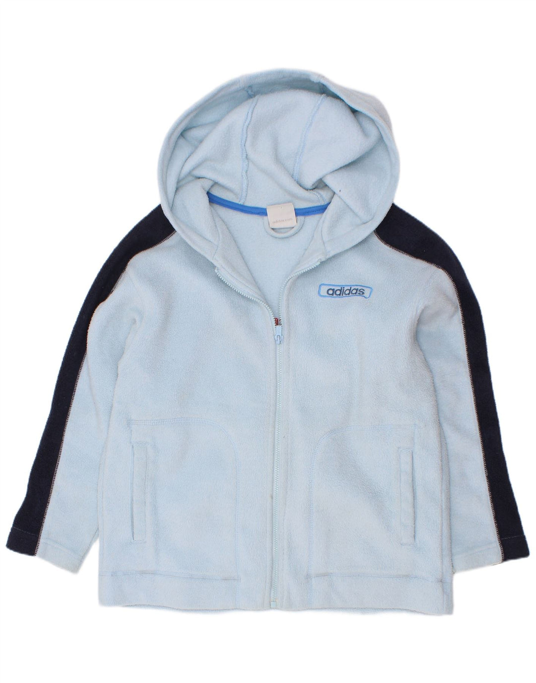 Giacca in pile grafica Adidas da ragazzo 7-8 anni in poliestere color block blu