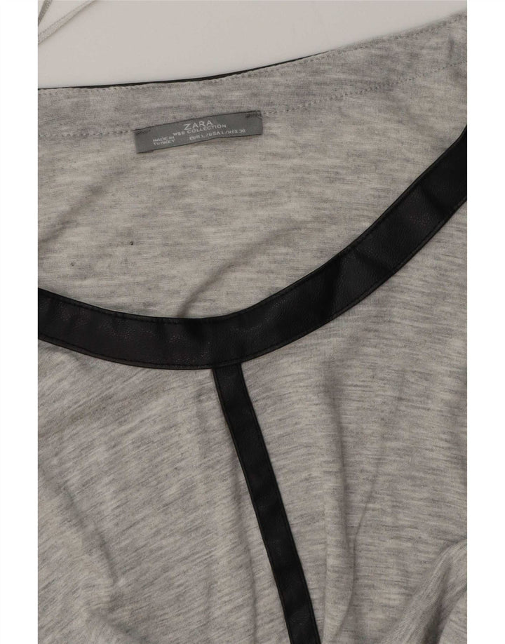 Abito a trapezio con maniche a 3/4 da donna Zara UK 16 grande grigio