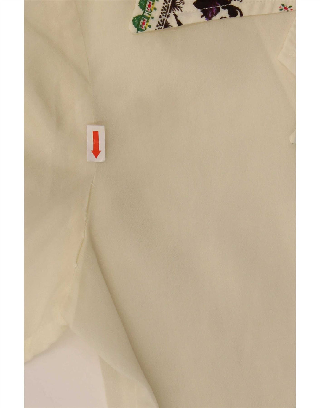 Camicetta da donna vintage trasparente con camicia IT 44 medio bianco sporco floreale