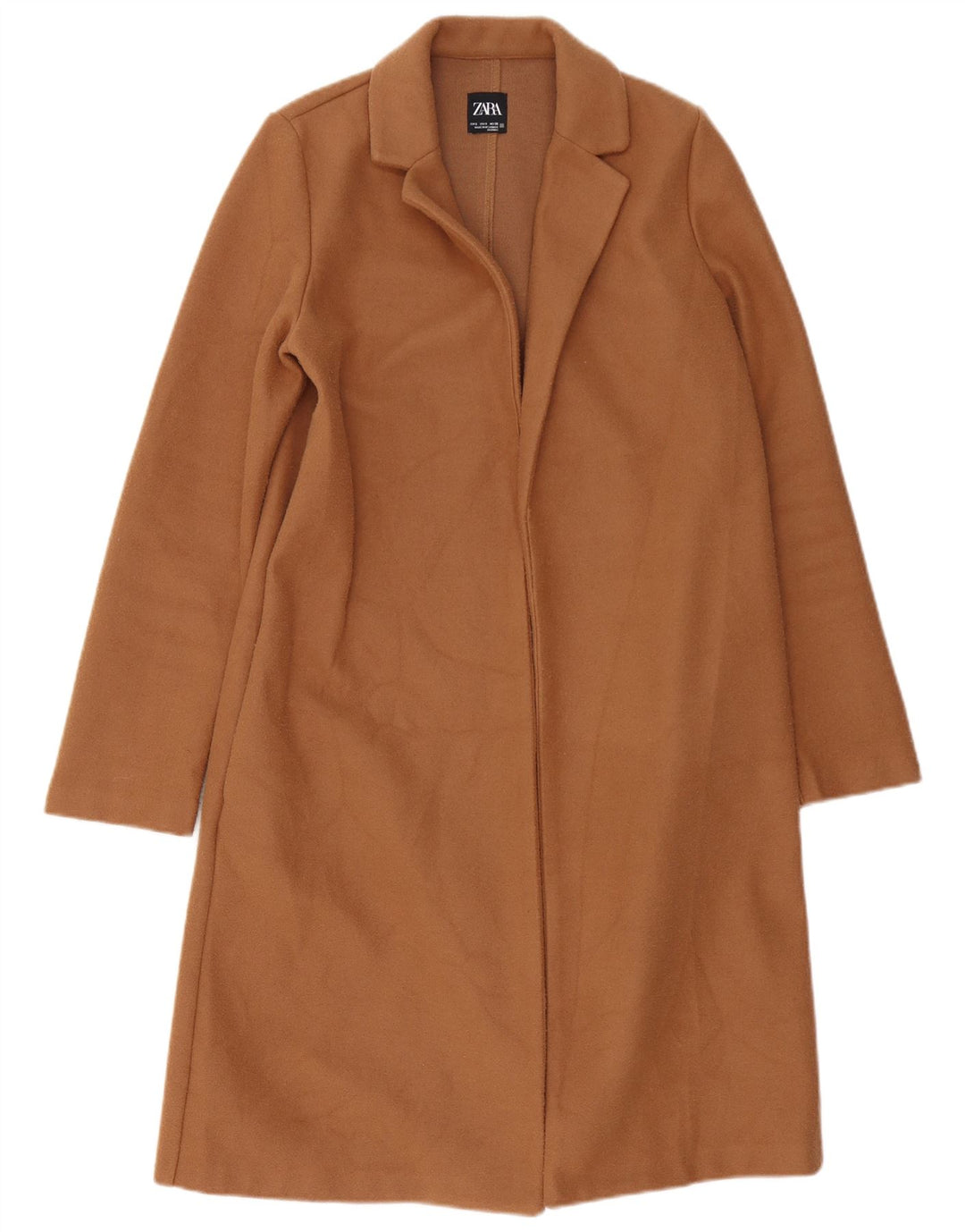 Soprabito oversize aperto da donna Zara UK 10 piccolo poliestere marrone