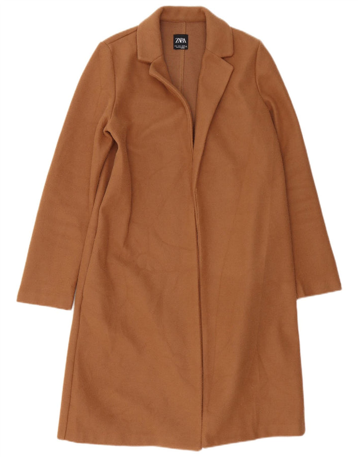 Soprabito oversize aperto da donna Zara UK 10 piccolo poliestere marrone
