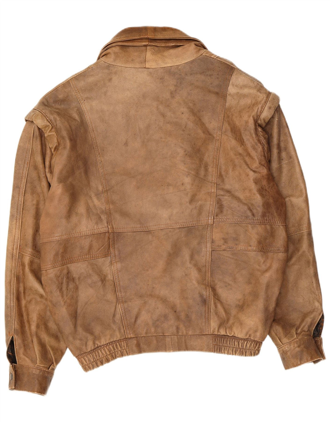 Giacca in pelle vintage da uomo UK 40 grande beige