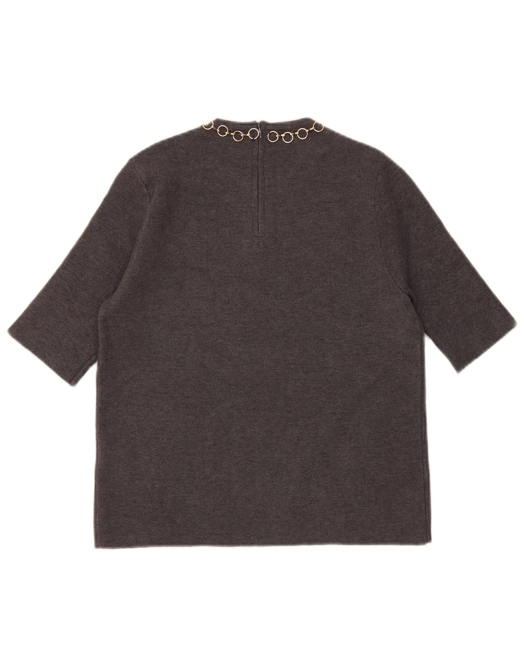 Top corto in camicetta corta da donna Zara UK 10 piccolo in viscosa grigia