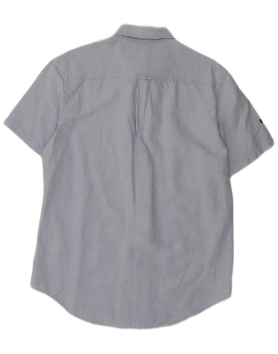 Camicia a maniche corte da uomo Superdry Large in lino blu