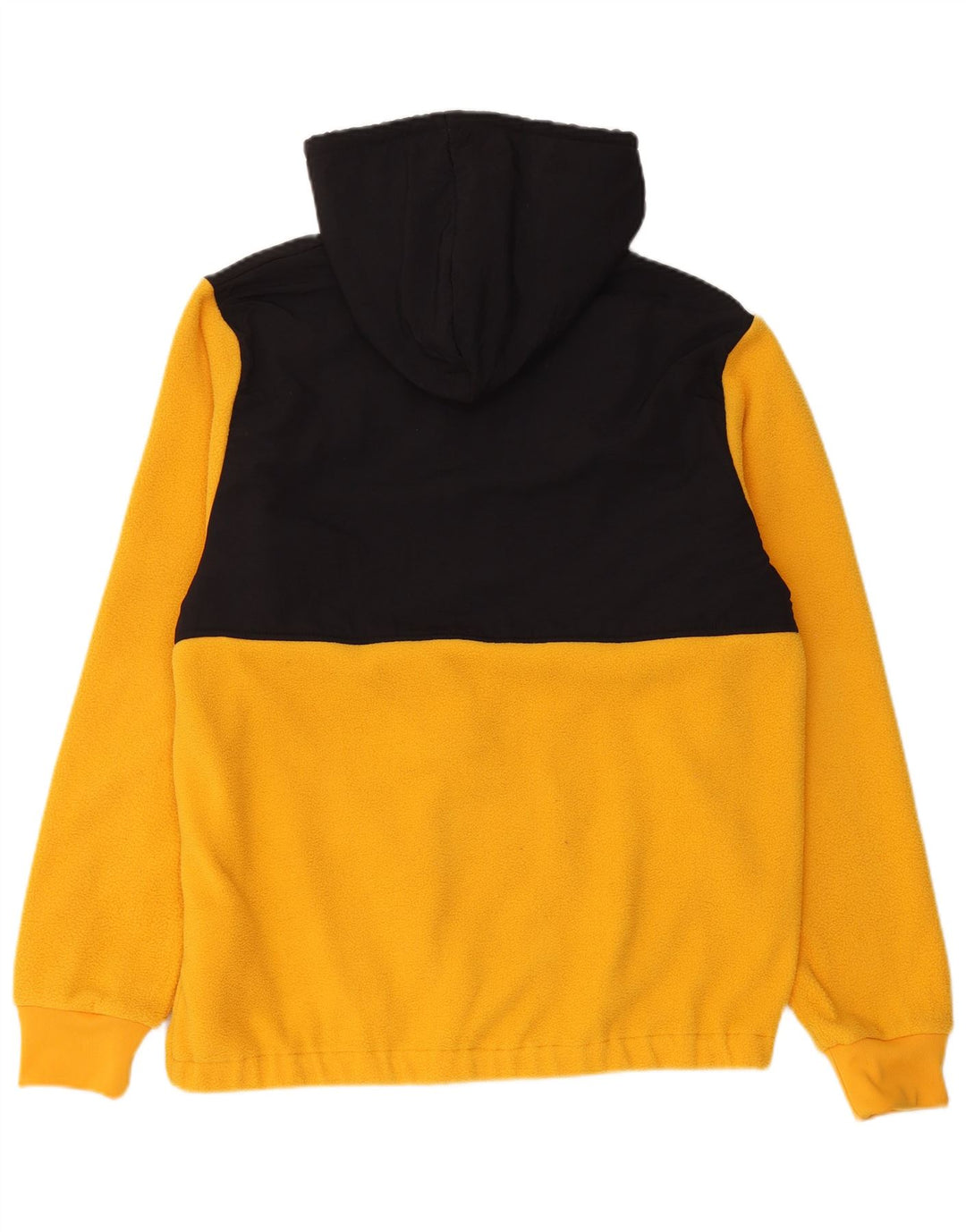 Maglione in pile con cappuccio grafico da uomo Fila in poliestere color block giallo medio