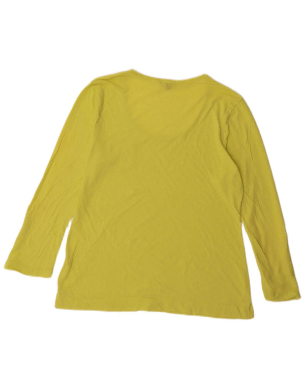 Gap Donna Top Manica Lunga UK 16 Large Verde Cotone