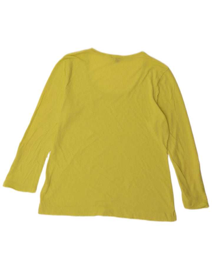 Gap Donna Top Manica Lunga UK 16 Large Verde Cotone