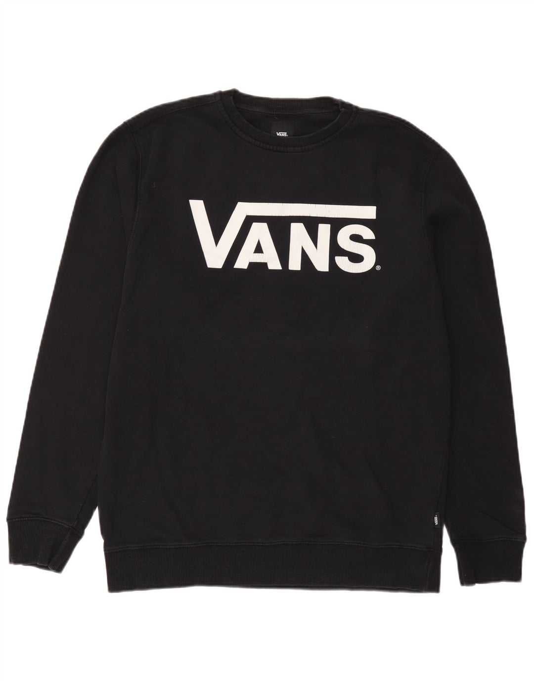 Felpa grafica da uomo Vans, maglione grande, nera