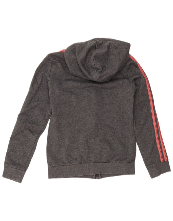Felpa con cappuccio e zip da donna Adidas UK 4/6 XS cotone grigio