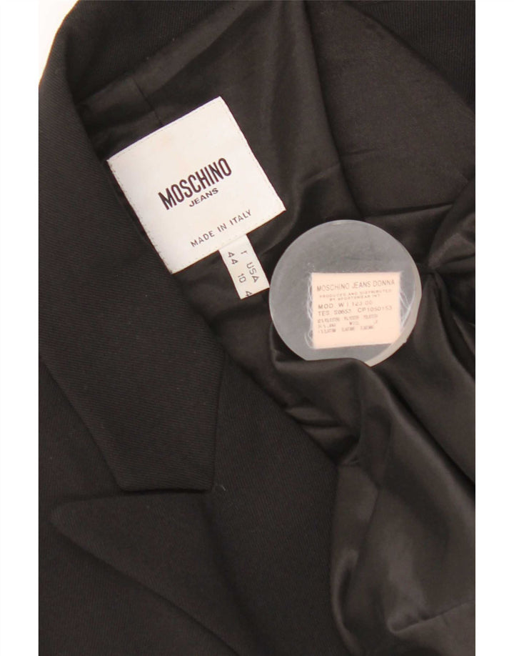 Giacca blazer da donna a 1 bottone Moschino UK 14 poliestere nero medio