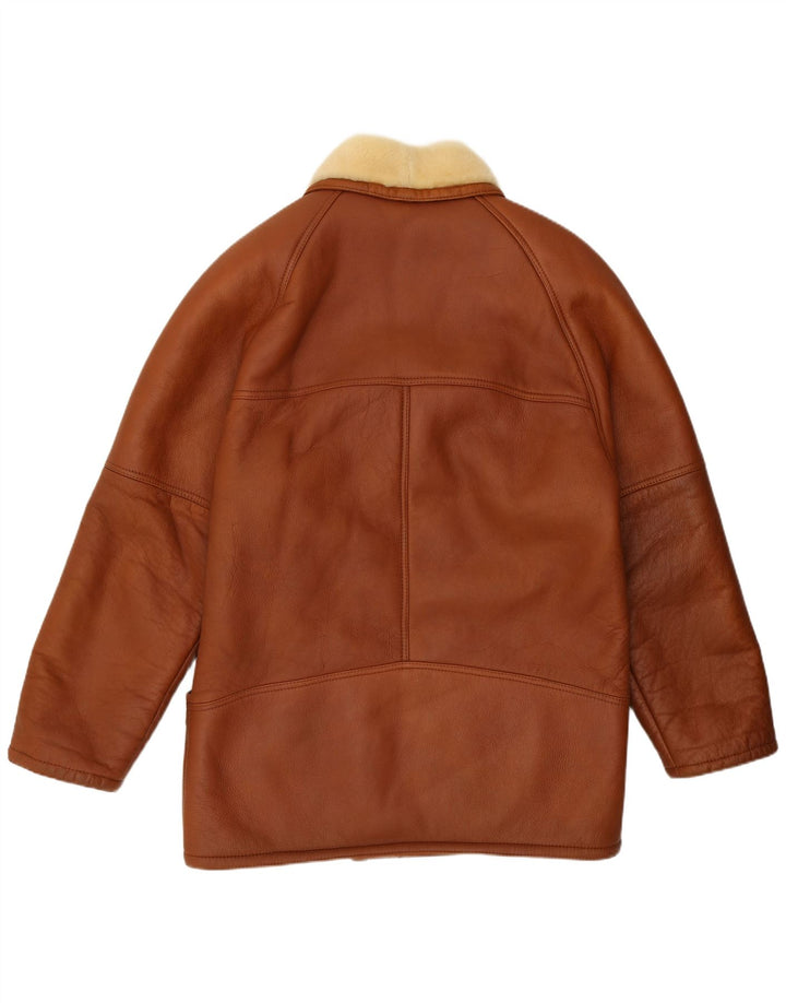 Giacca in shearling vintage da uomo IT 52 XL Shearling marrone