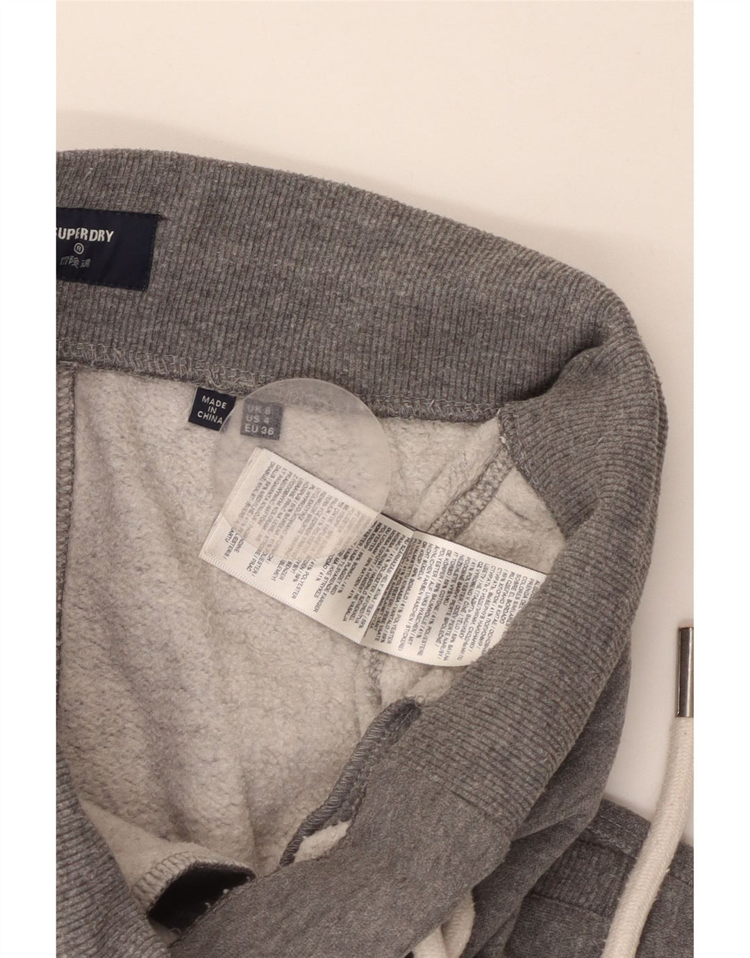 Pantaloni da tuta con grafica da donna SUPERDRY Joggers UK 8 Small Grey Flecked