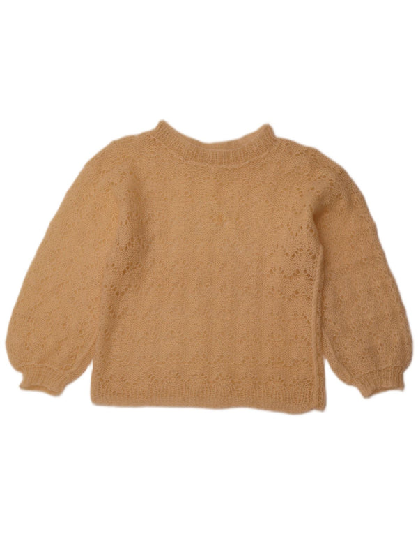 Maglione da donna con scollo a barca corto VINTAGE UK 12 Beige medio