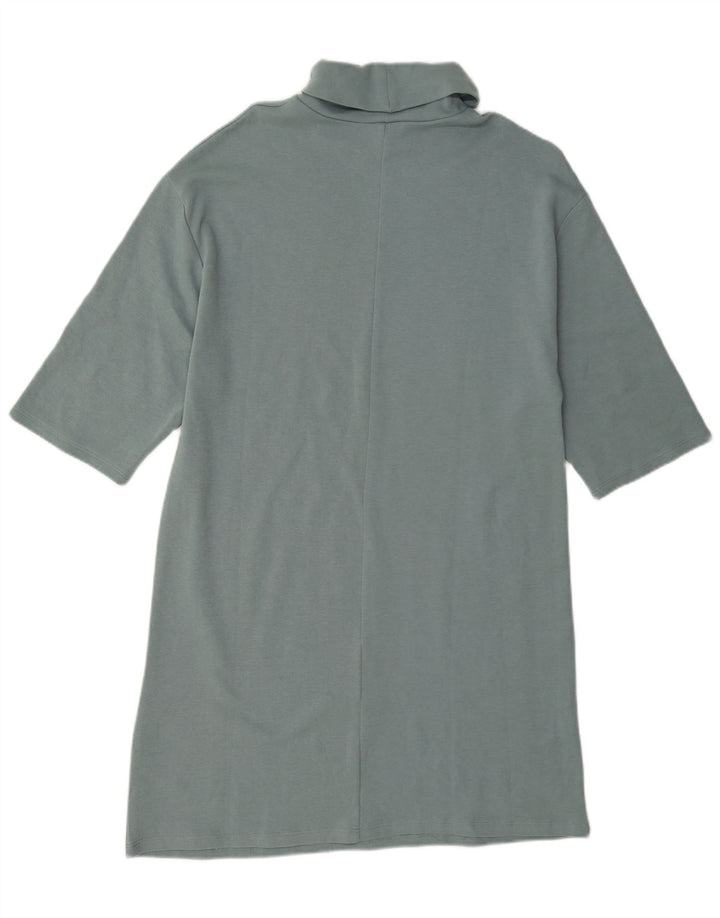Abito a trapezio a mezza manica da donna Zara UK 14 in cotone blu medio