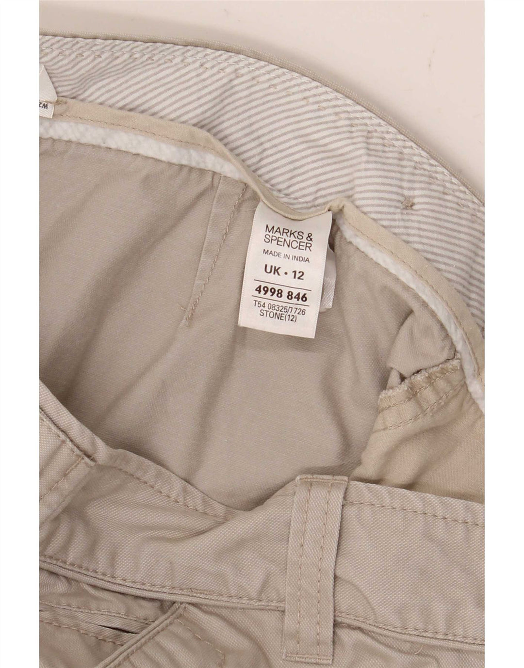 Marks & Spencer Womens Pencil Skirt UK 12 Medium W32  Beige Cotton