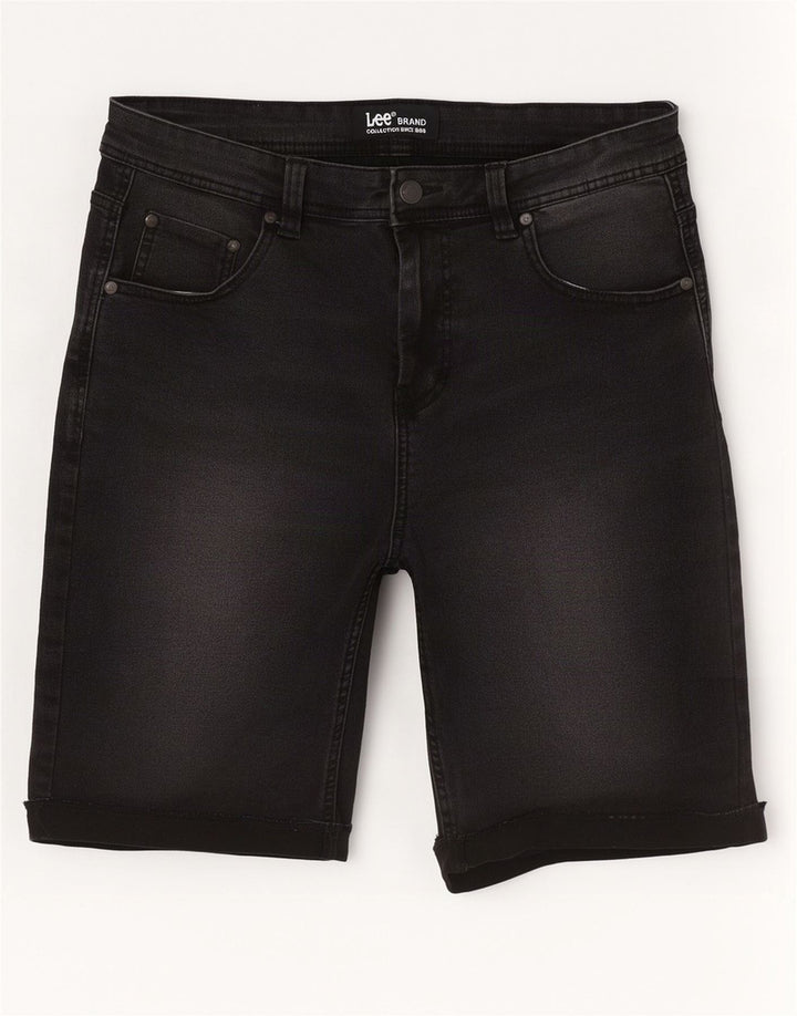 Pantaloncini di jeans da uomo Lee W32 cotone nero medio