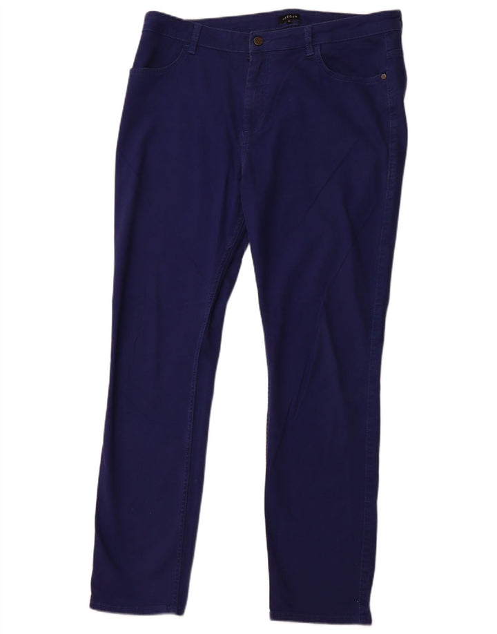 Jeans slim a vita alta da donna JAEGER UK 16 Large W36 L31 cotone blu