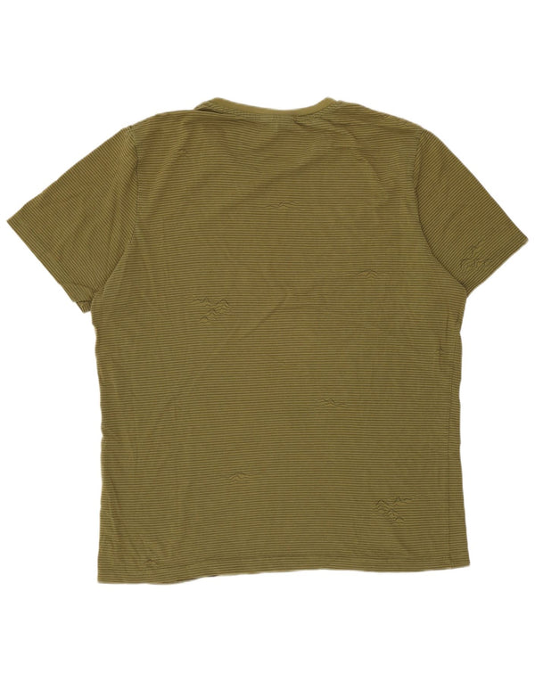 T-shirt grafica da uomo Jack & Jones Top grande in cotone gessato verde