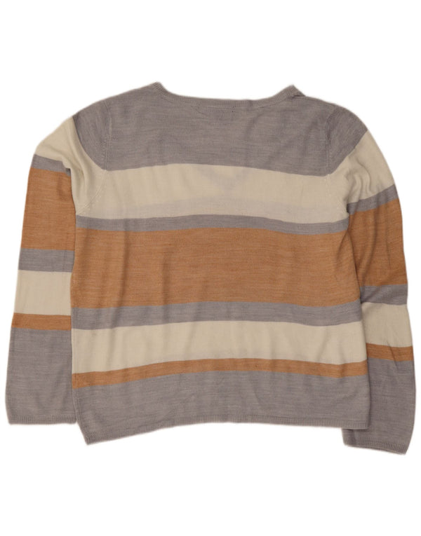 Maglione maglione con scollo a V da donna Marks & Spencer UK 12 medio multicolore