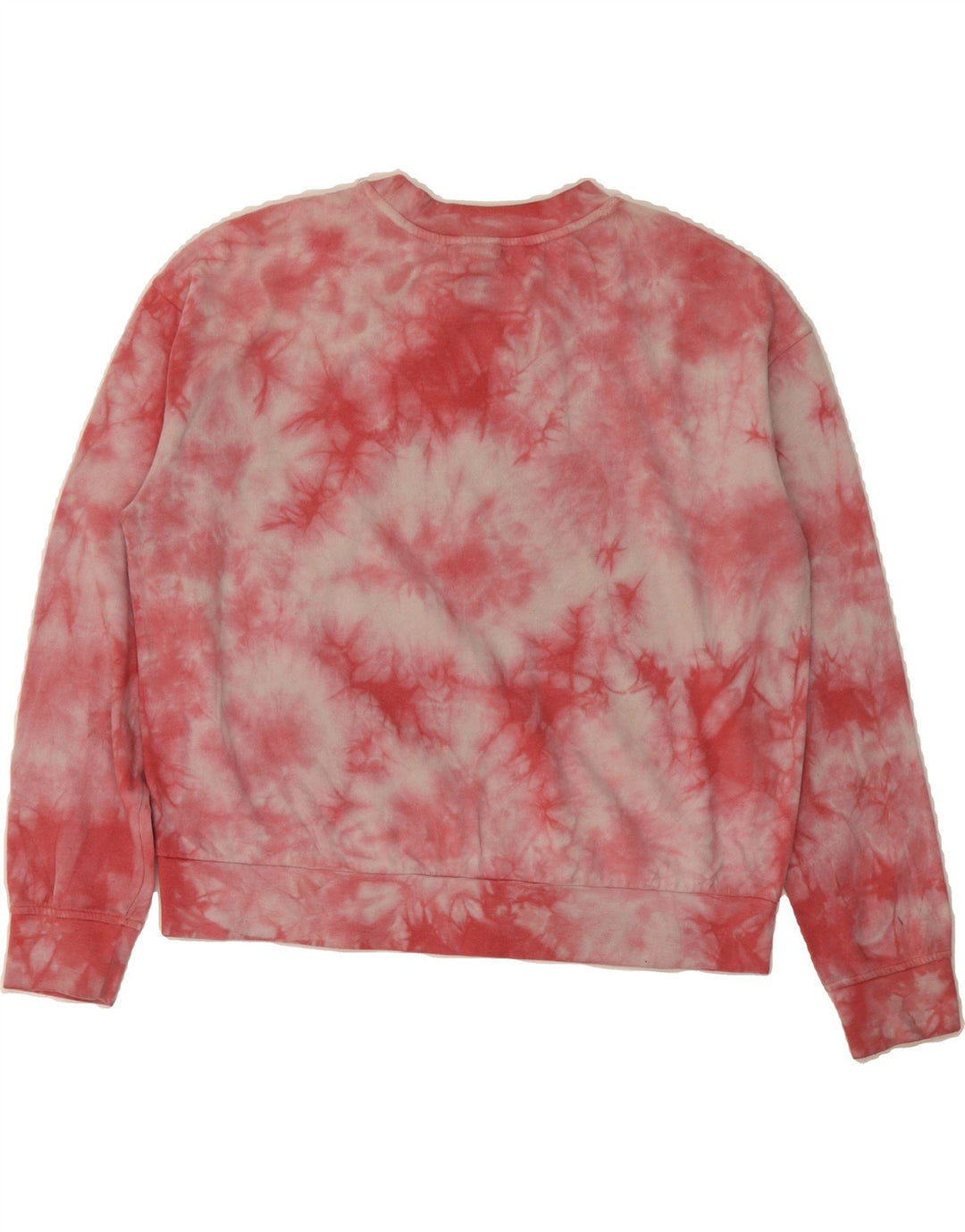 VANS Womens Graphic Sweatshirt Jumper UK 14 Medium Pink Tie Dye Cotton Vintage Vans and Second-Hand Vans from Messina Hembry 