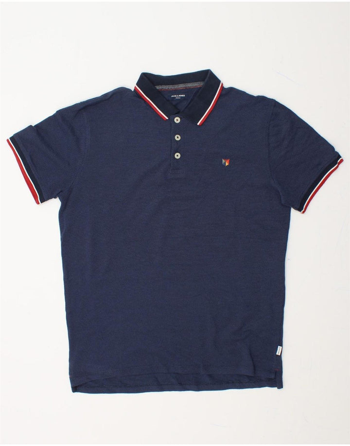 JACK & JONES Mens Polo Shirt Large Navy Blue Cotton Vintage Jack & Jones and Second-Hand Jack & Jones from Messina Hembry 