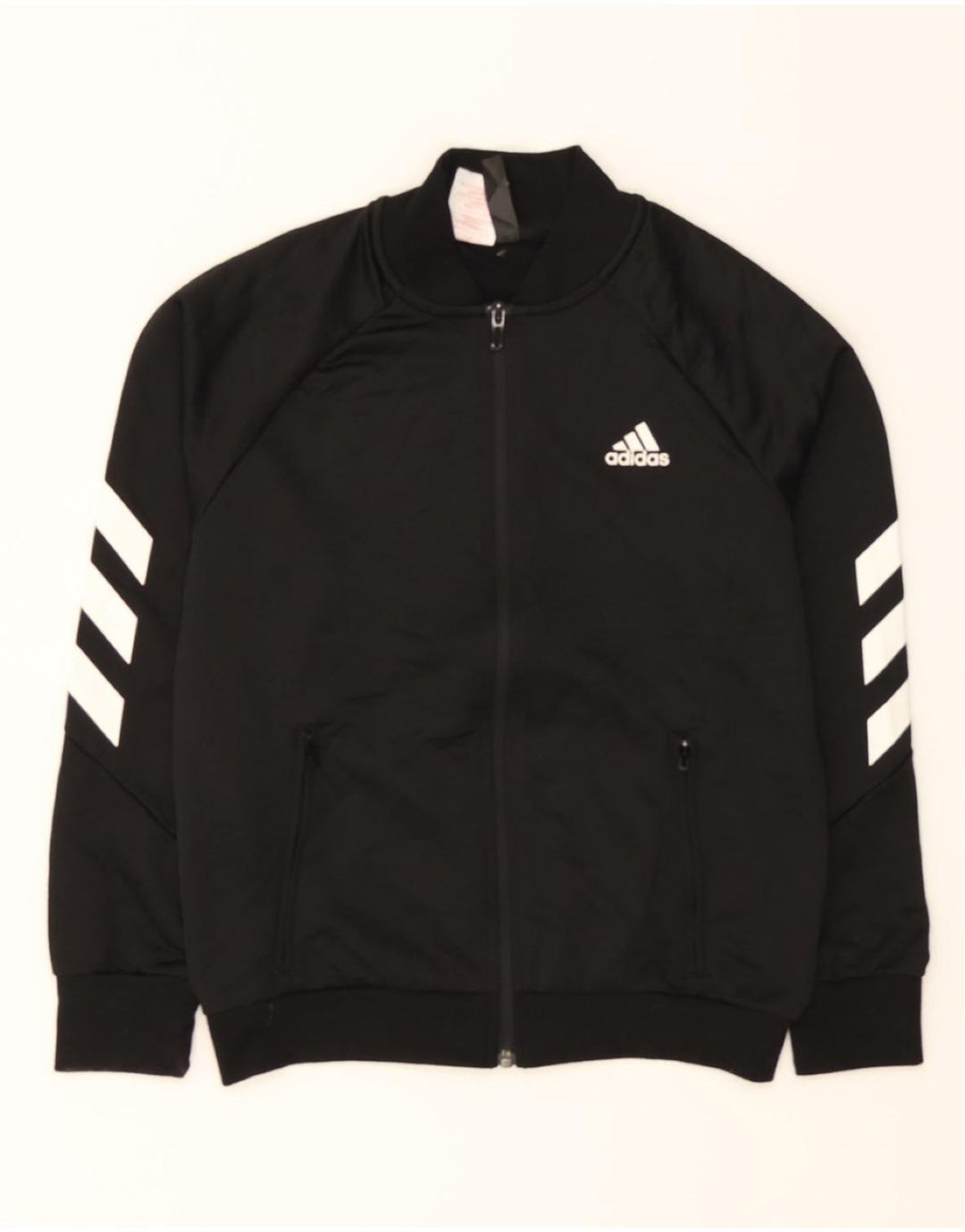 ADIDAS Boys Tracksuit Top Jacket 11-12 Years Black Colourblock Polyester Vintage Adidas and Second-Hand Adidas from Messina Hembry 