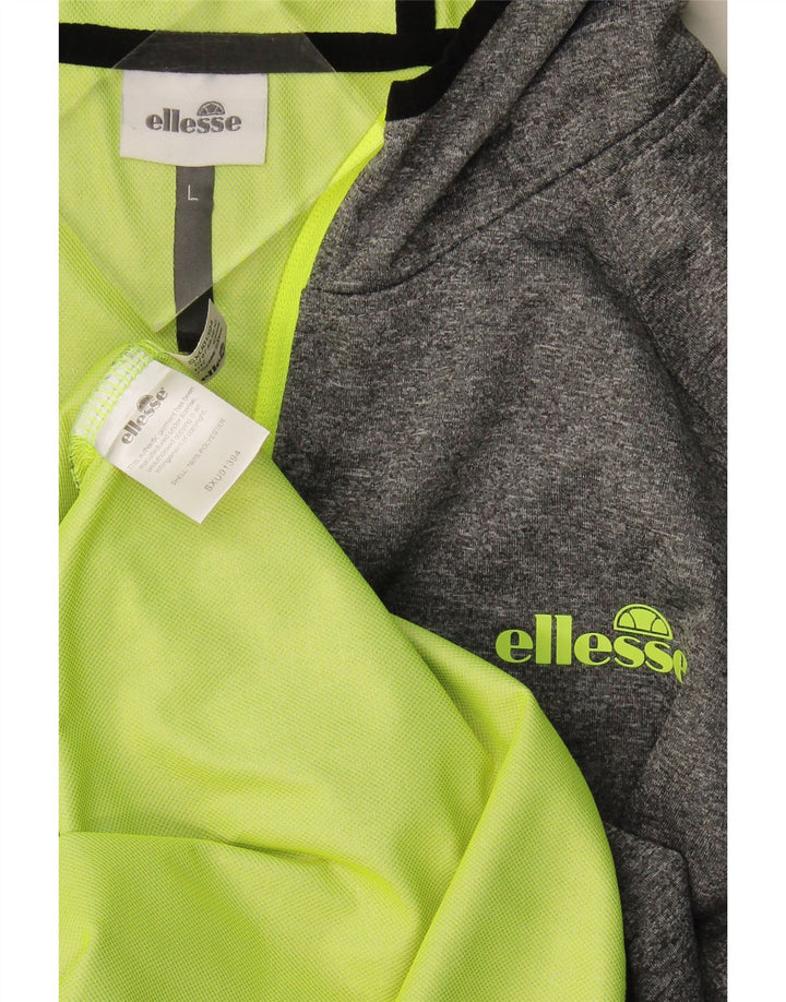 Giacca da ginnastica da uomo con cappuccio Ellesse, grande, in poliestere grigio
