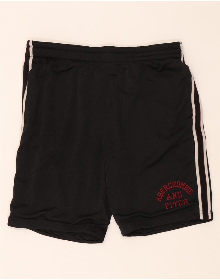 Pantaloncini sportivi grafici da uomo Abercrombie & Fitch poliestere nero medio