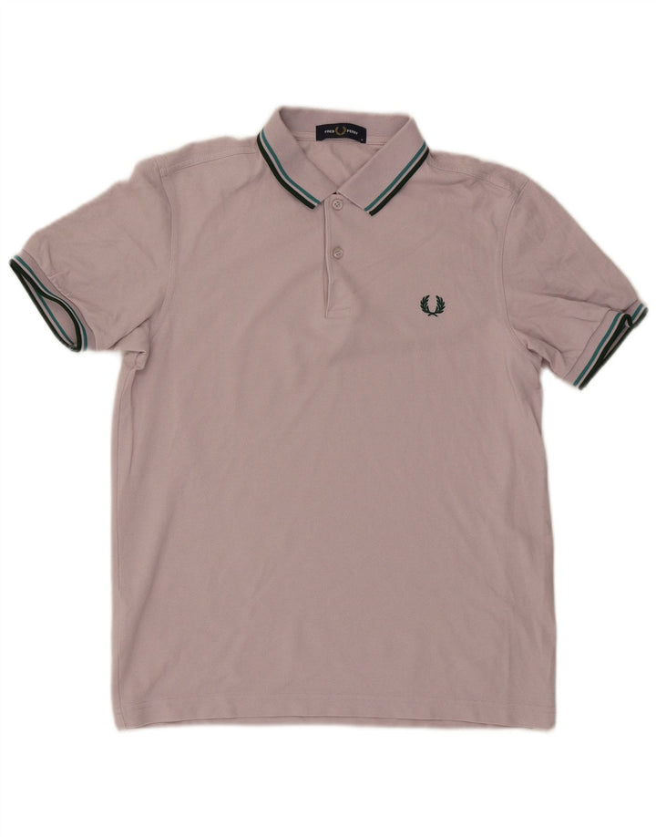 Polo da uomo Fred Perry in cotone a righe rosa medio