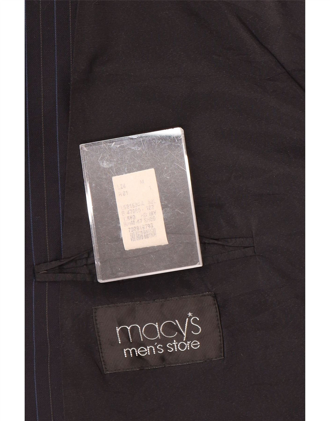 RALPH LAUREN Giacca blazer da uomo a 2 bottoni IT 52 XL Lana gessata blu navy