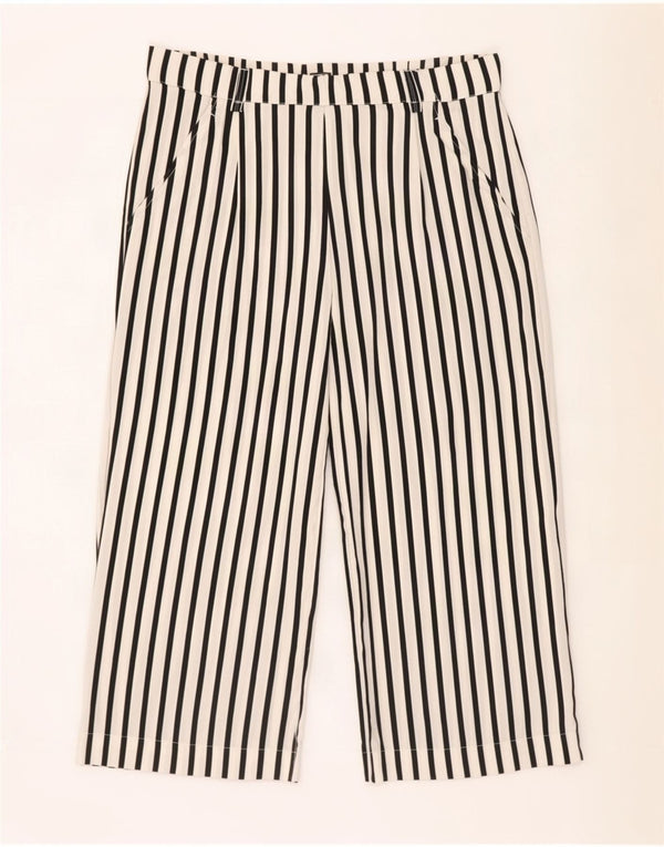 Pantaloni capri a vita alta Trafaluc da donna Zara grandi W30 L22 a righe nere