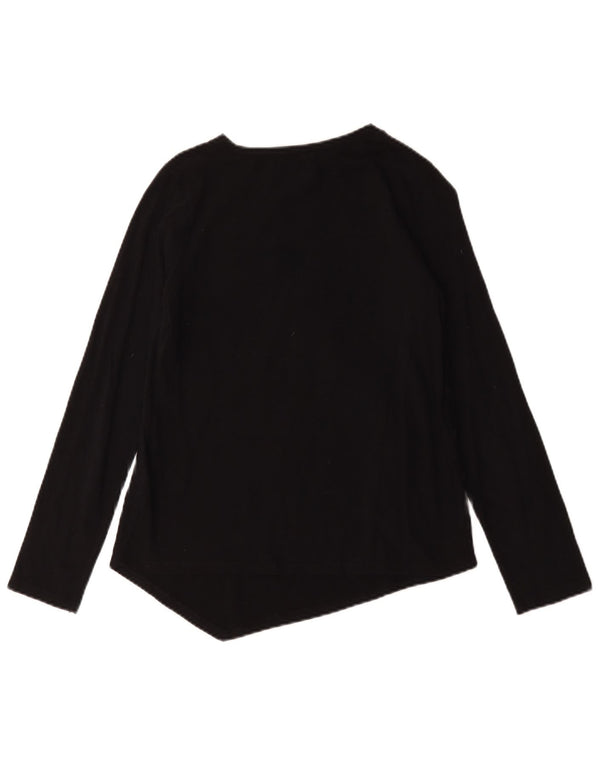 Diesel Top asimmetrico con grafica per ragazze manica lunga 13-14 anni in cotone nero