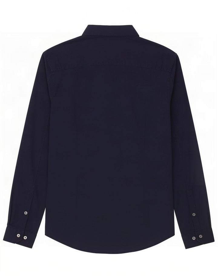 Camicia slim fit da uomo Tommy Hilfiger piccola in cotone blu navy