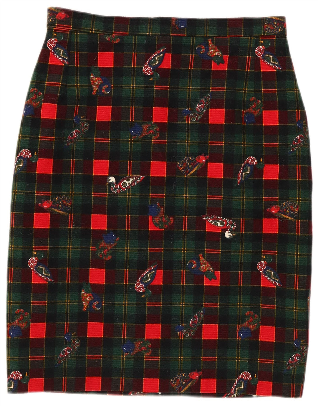 Gonna a tubino grafica vintage da donna W26 piccolo quadretto verde
