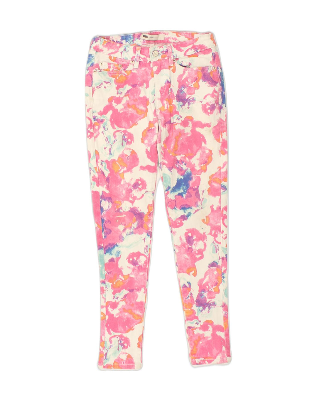 LEVI'S Womens Slim Casual Trousers W28 L28 Multicoloured Tie Dye Cotton | Vintage Levi's | Thrift | Second-Hand Levi's | Used Clothing | Messina Hembry 