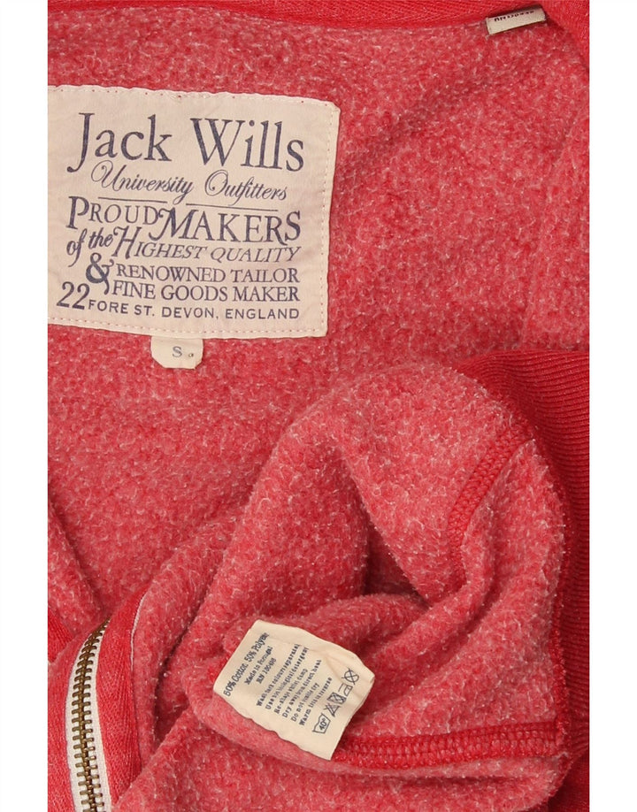 Maglione con cappuccio con zip grafica da uomo Jack Wills piccolo in cotone rosso