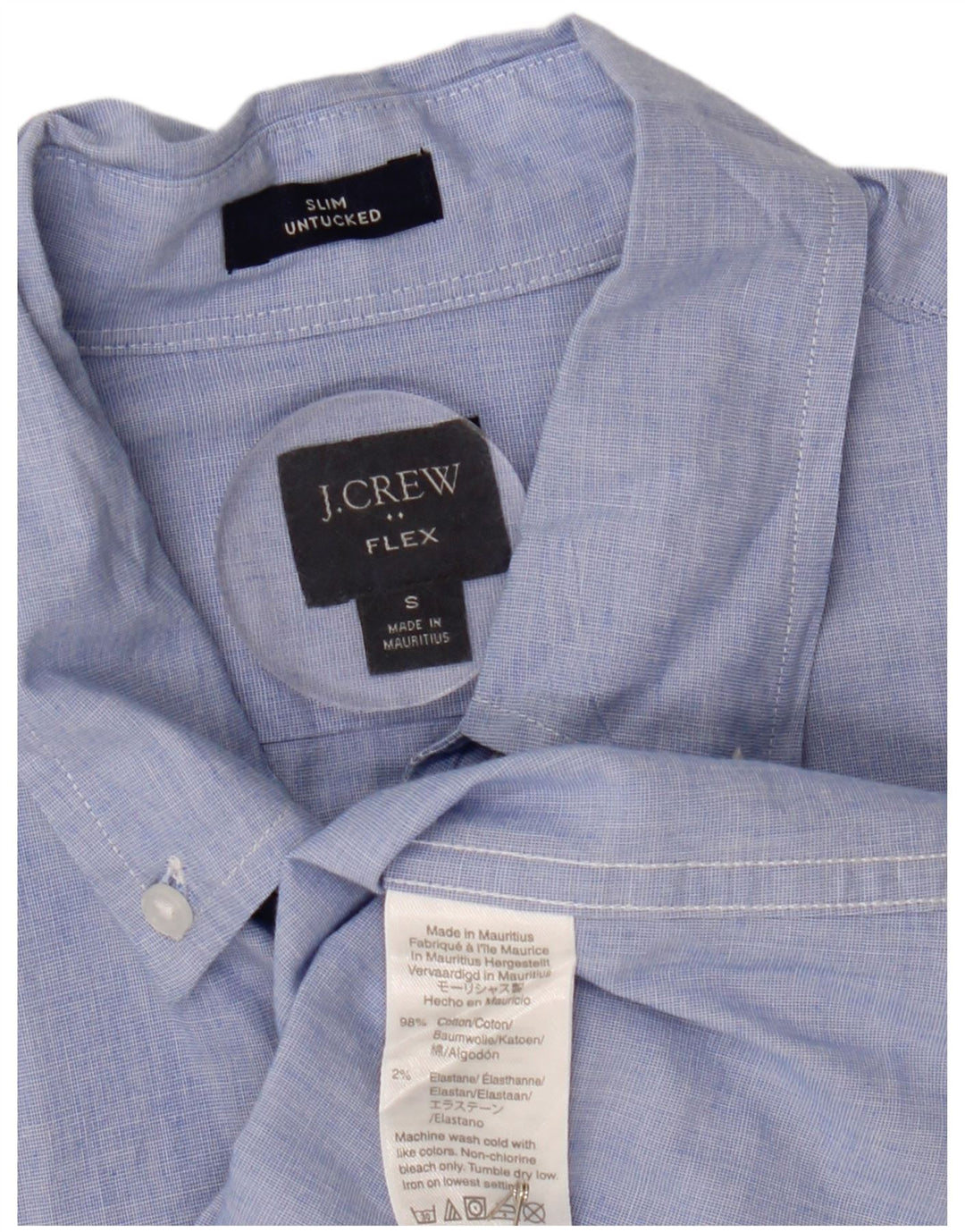 J. CREW Camicia Flex Slim da uomo piccola in cotone blu
