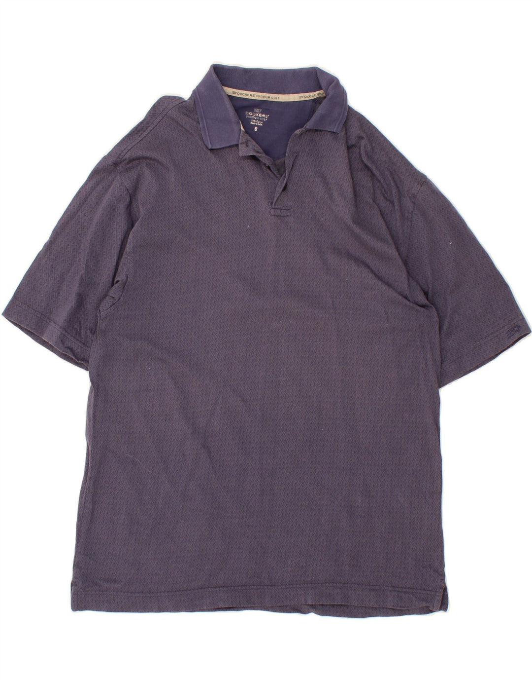 DOCKERS Mens Golf Polo Shirt Small Blue Argyle/Diamond Cotton Vintage Dockers and Second-Hand Dockers from Messina Hembry 