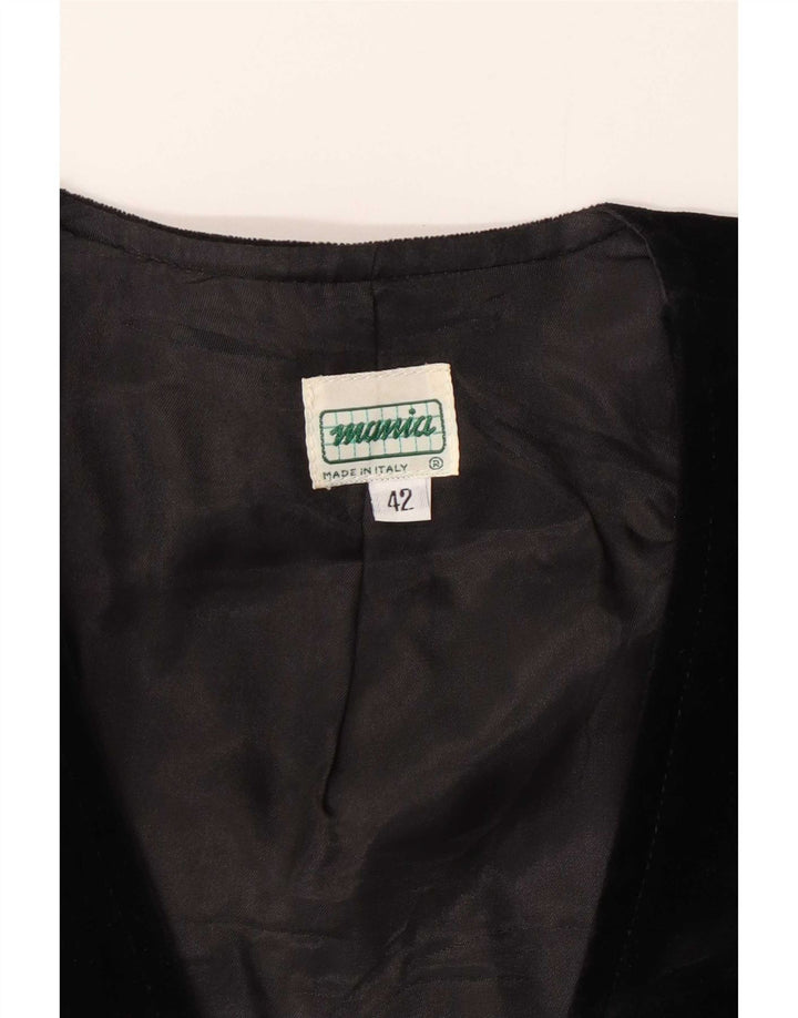 Giacca bolero vintage da donna doppio petto in velluto IT 42 media nera