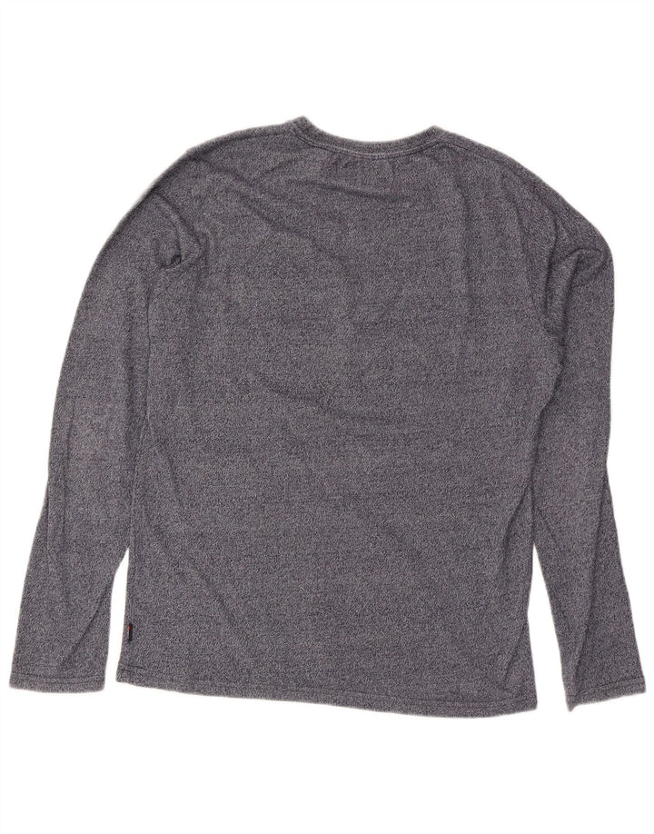 Top grafico da uomo Superdry manica lunga grande grigio screziato