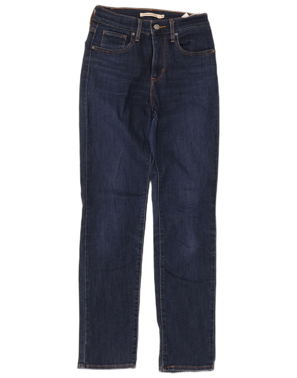 Jeans dritti a vita alta Levi's 724 da donna W24 L28 cotone blu navy