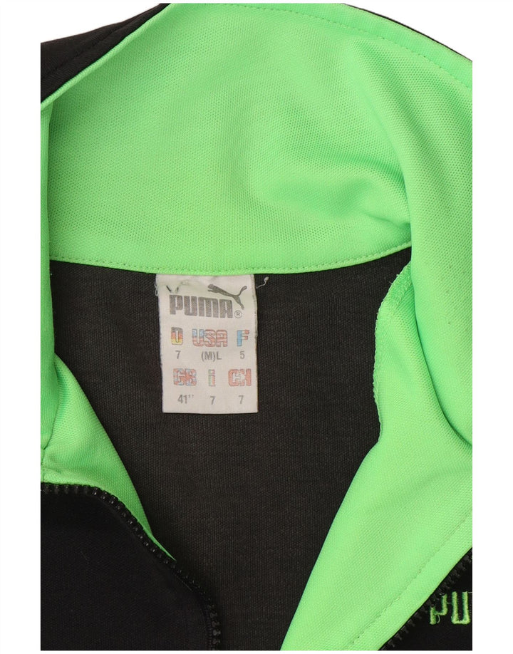 Felpa Puma da uomo con grafica con zip e collo, maglione, colore nero medio