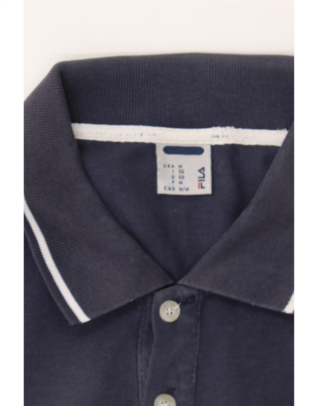 FILA Mens Polo Shirt Medium Navy Blue Vintage Fila and Second-Hand Fila from Messina Hembry 