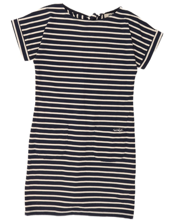 Abito t-shirt da donna Weird Fish UK 10 Piccolo cotone a righe blu navy