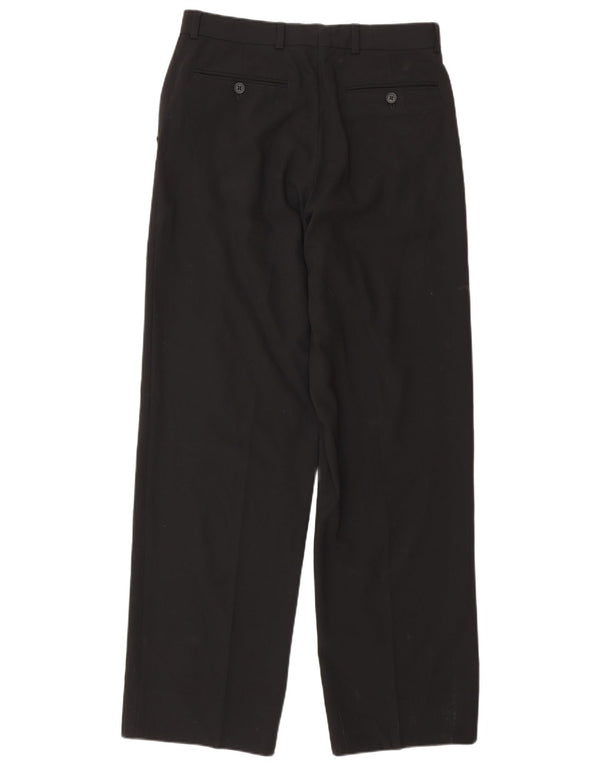 Pantaloni casual dritti da uomo Emporio Armani IT 46 Small W30 L30 Lana nera