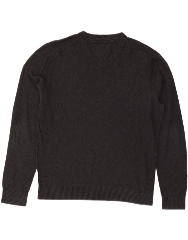 TOMMY HILFIGER Maglione da uomo con scollo a V XL in cotone grigio