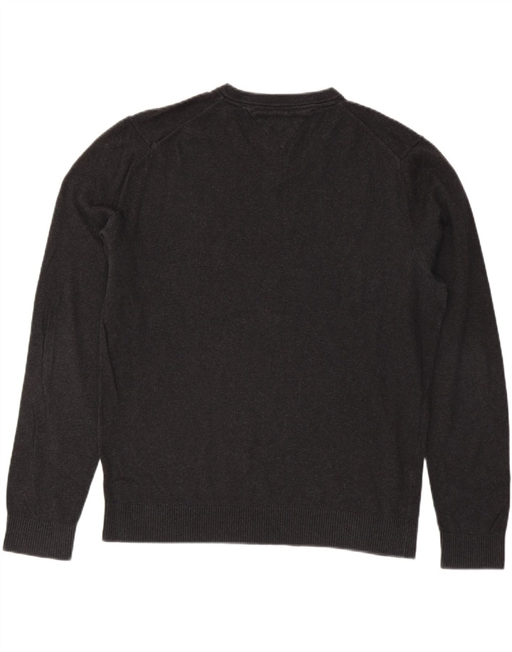 TOMMY HILFIGER Maglione da uomo con scollo a V XL in cotone grigio