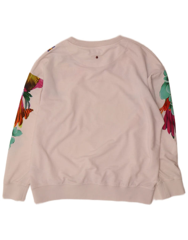 Felpa da donna Mistral UK 14 Medium White Floral Hawaiian