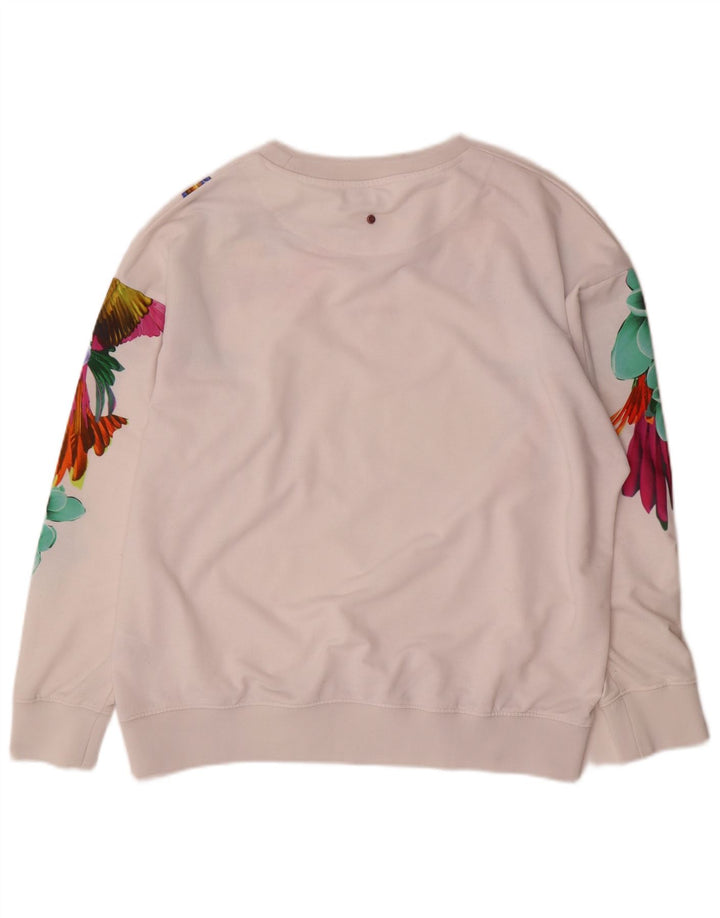 Felpa da donna Mistral UK 14 Medium White Floral Hawaiian